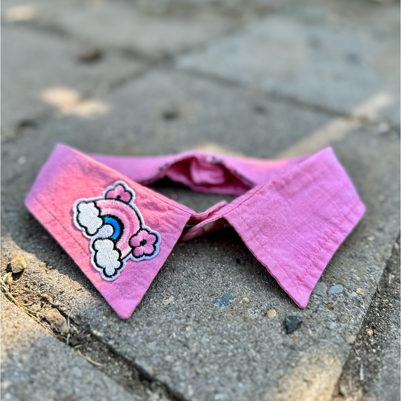 Upcycled - Dog Collar Accessory - Pink Rainbow Patch - one of a Kind - Dress up - Picture 1 of 9